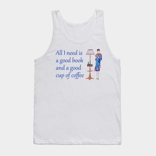 Lispe All I need is a good book and a good cup of coffee Tank Top